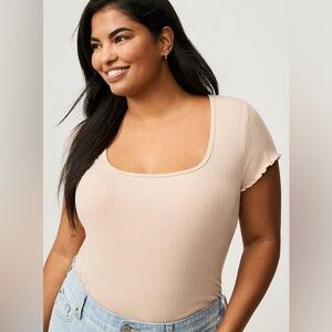 Torrid Taupe Ribbed Knit Top